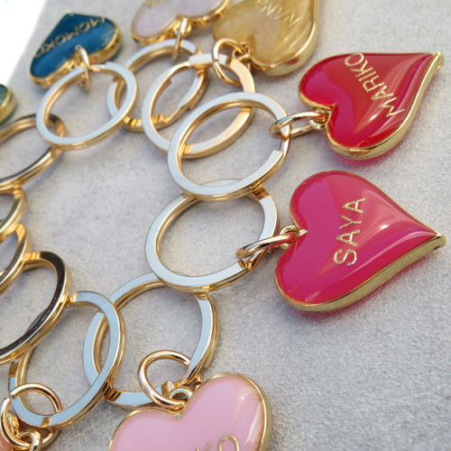 ハートチャーム 【キーホルダー】 ハートキーホルダー 全32色