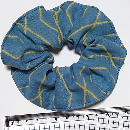 ハンドメイド シュシュ 和柄 くすみブルー 2枚セット シュシュ さとみ