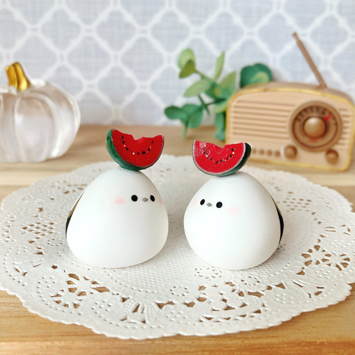 スイカにちょこん♡シマエナガ