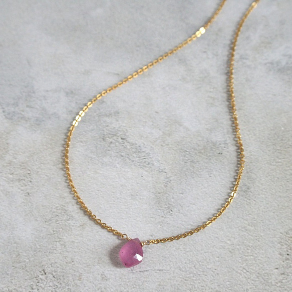 ピンクサファイアの一粒ネックレス｜Pink sapphire 5枚目の画像