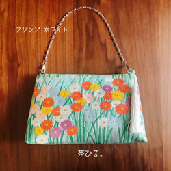 ＊Handbag ✳︎ハンドバッグ✳︎西陣✳︎パーティ✳︎ミントカラー✳︎ビタミンカラー✳︎ 1枚目の画像