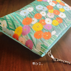 ＊Handbag ✳︎ハンドバッグ✳︎西陣✳︎パーティ✳︎ミントカラー✳︎ビタミンカラー✳︎ 6枚目の画像