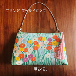 ＊Handbag ✳︎ハンドバッグ✳︎西陣✳︎パーティ✳︎ミントカラー✳︎ビタミンカラー✳︎ 3枚目の画像