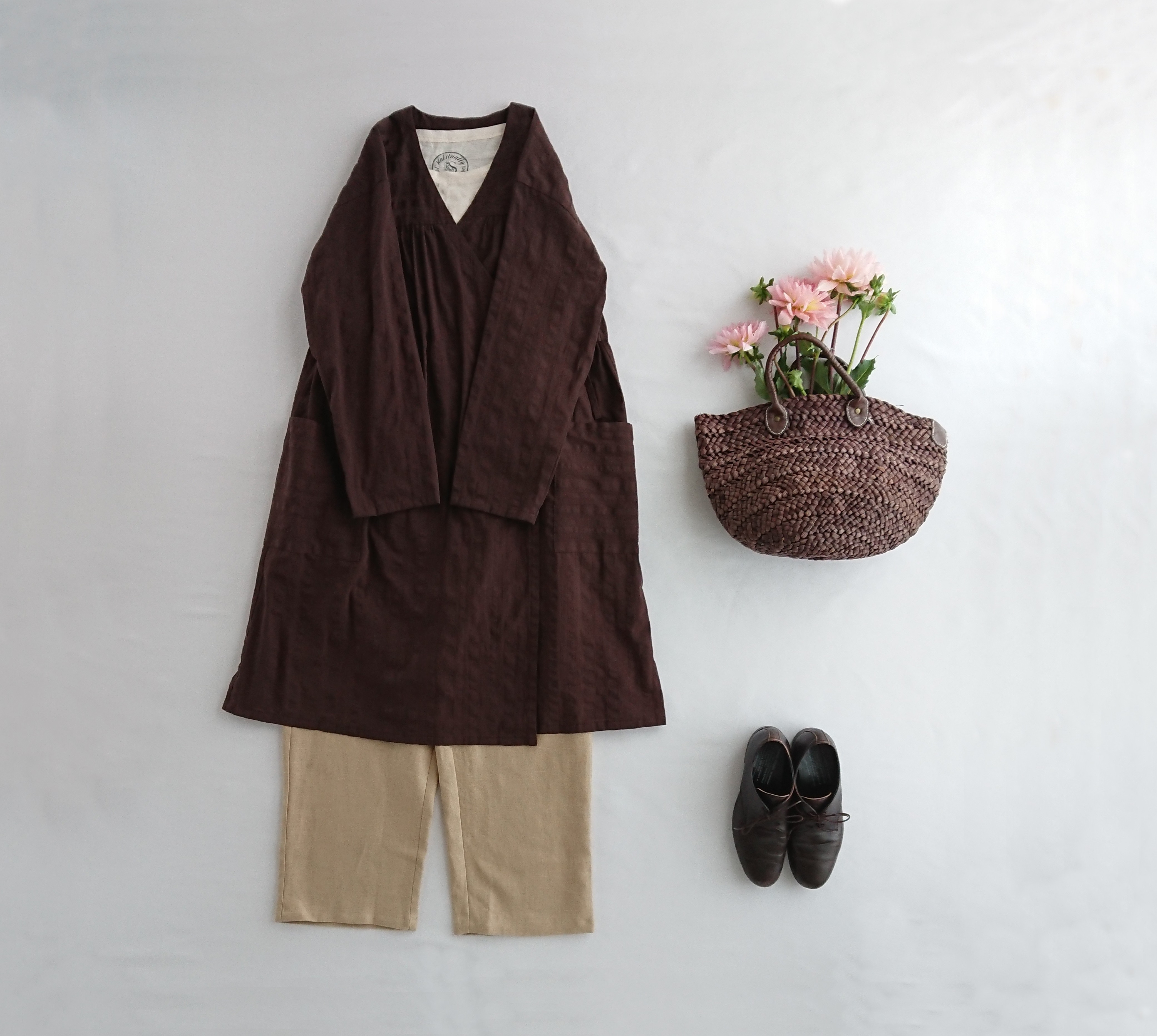 【40%off SALE】2WAYコットンサッカーストライプカシュクールワンピース