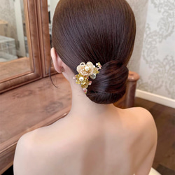 華麗新娘中式頭飾/ 日本米珠花飾品/裙褂旗袍髮飾/和服浴衣配飾/ 新娘頭飾 第2張的照片