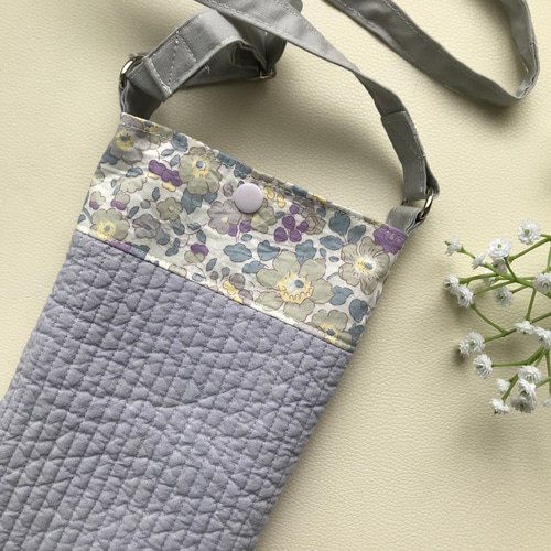 HIMA ♡ジョリーフルール♡バッグ♡リバティ、スマホポシェット ヌビキルトとリバティの スマホショルダー スマホポシェット