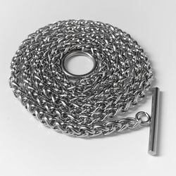 【eve】chain necklace 　マンテルネックレス　スクリュー　チェーン　4mm シルバー 3枚目の画像