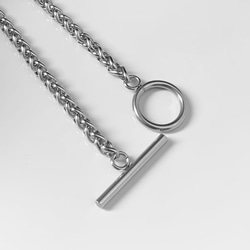 【eve】chain necklace 　マンテルネックレス　スクリュー　チェーン　4mm シルバー 2枚目の画像