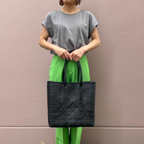 メルカドバッグ・L / BLACK×SILVER かごバッグ STYLE BIRD 通販