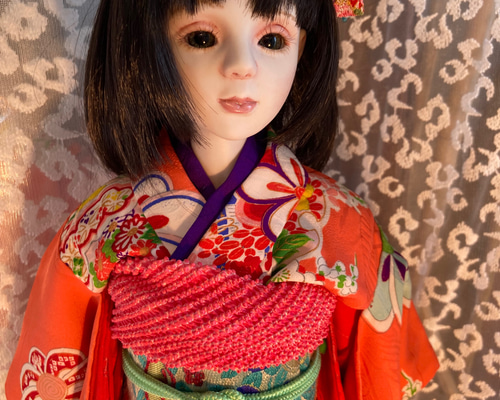 創作人形⑫（綿紗使用） 女の子 ハンドメイド ドール アンティーク着物 球体関節 創作人形⑫（綿紗使用） 女の子 ハンドメイド ドール