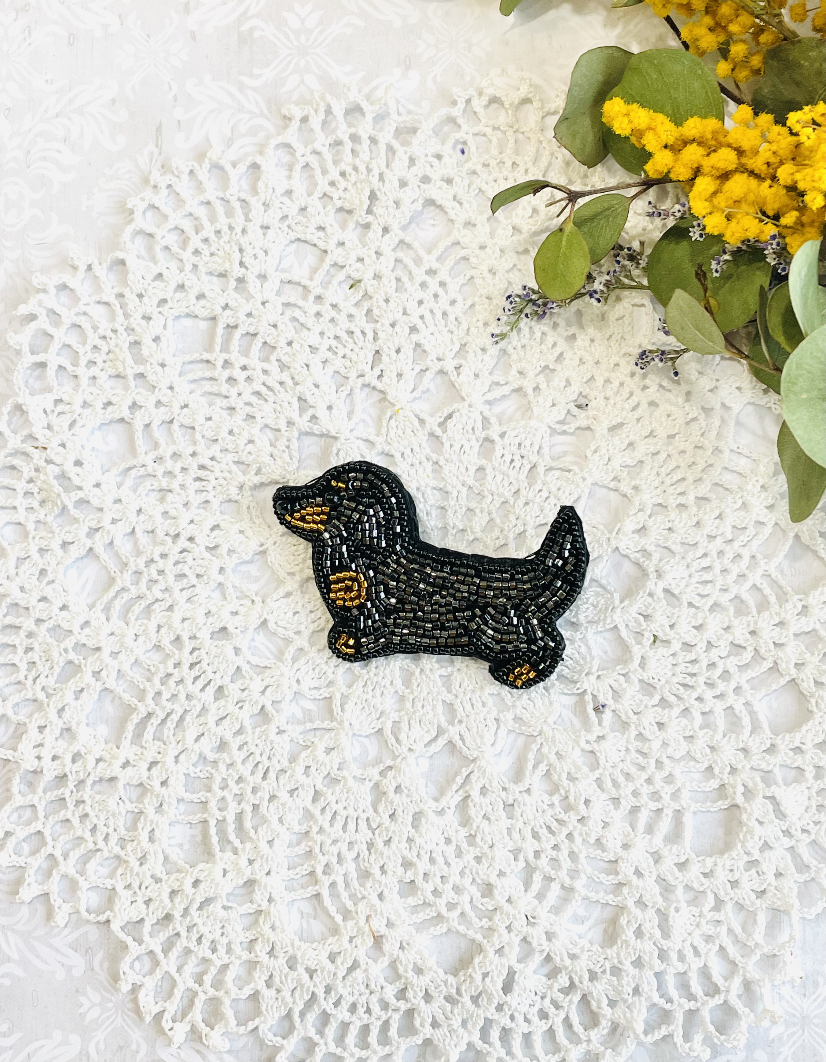 バーバリー ハンカチセット 刺繍 桜 ミニチュアダックスフンド柄