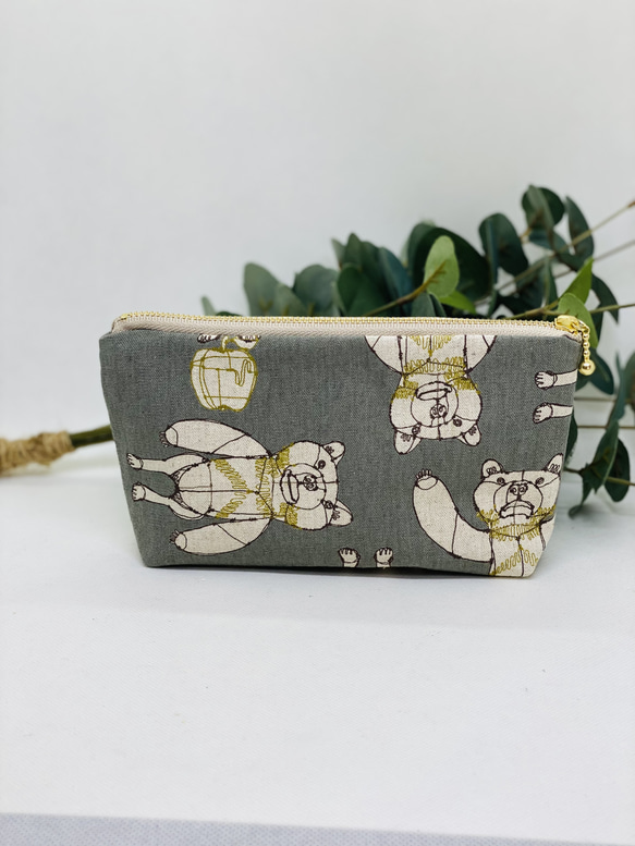 やっち　ファスナーポーチ アウトレット ステーショナリー 2ファスナーポーチ ポケットの中