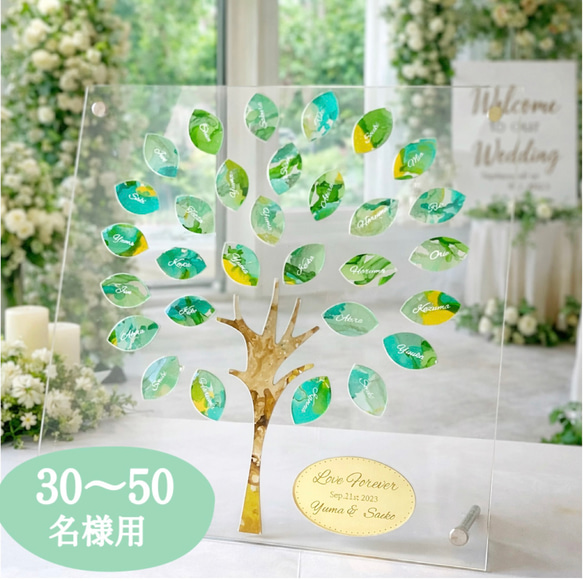 leaf はめ込み式 ウェルカムボード ゲスト参加型結婚証明書 ウェルカム