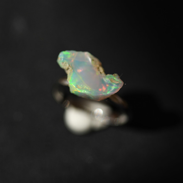 [003 蛋白石節 2023] 蛋白石礦物寶石小指戒指天然石材配件 第6張的照片