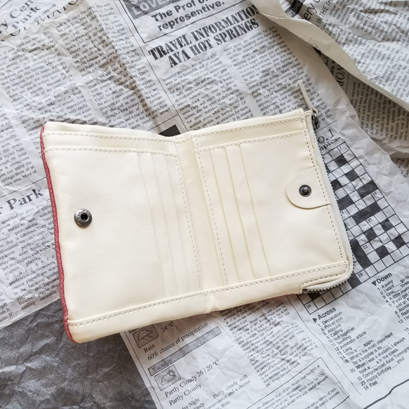 【革製サイフ】ANTIQE-BOOK-WALLET・【ＲＥＤ】 3枚目の画像