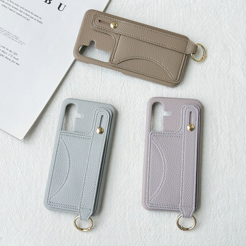 iPhoneケース バンド リング付 Galaxy スマホショルダー ケース