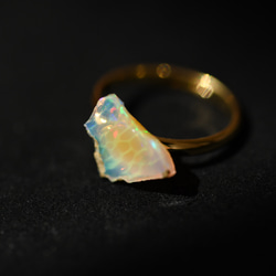 [009 蛋白石節 2023] 蛋白石礦物寶石小指戒指天然石材配件 第4張的照片