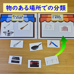 お店屋さんあそびセット　【名刺サイズ】　モンテッソーリにも　早期教育に　概念形成に　言葉の学習に 4枚目の画像