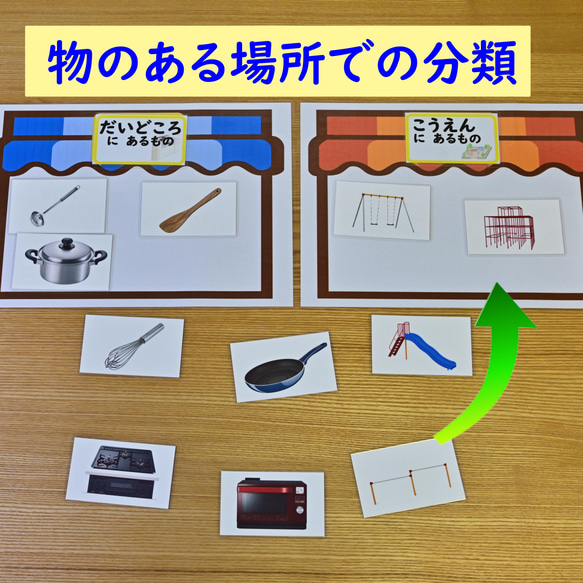 お店屋さんあそびセット　【名刺サイズ】　モンテッソーリにも　早期教育に　概念形成に　言葉の学習に 4枚目の画像