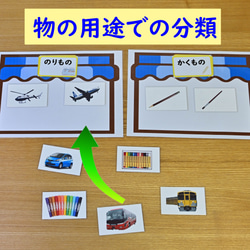 お店屋さんあそびセット　【名刺サイズ】　モンテッソーリにも　早期教育に　概念形成に　言葉の学習に 5枚目の画像