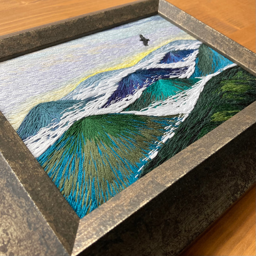 夜明け』刺繍絵 アート 刺繍壁掛け その他アート あきのかぜ 夜明け』刺繍絵 アート 刺繍壁掛け その他アート あきのかぜ