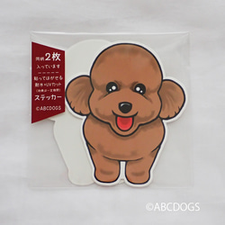2 張高度防風雨貼紙貴賓犬棕色 ABCDOGS 第1張的照片