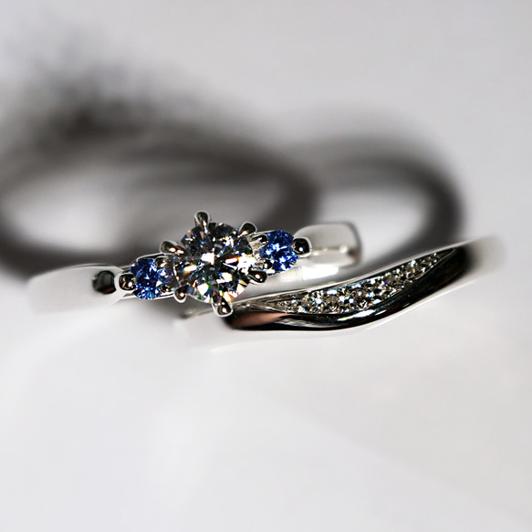 【婚約指輪】エンゲージリング セットリング ダイヤモンド モアサナイト モアッサナイト 上品 プロポーズ シリーズ008 10枚目の画像