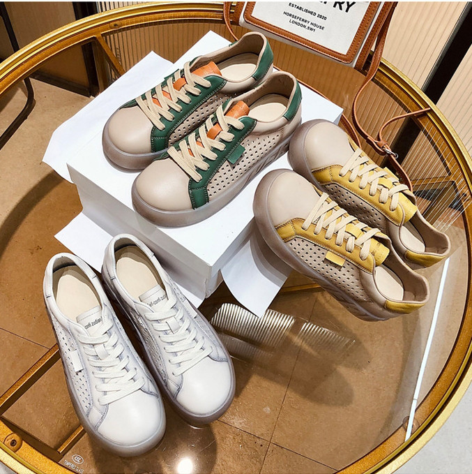 本革平底抜き型ヴィンテージ通気性ソフト底カジュアルシューズ22.525.0サイズ 3712 スニーカー clearwine 通販