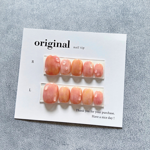 ニュアンスネイル 桃 マーブル ぷっくり 春 ネイルチップ ハンドメイド ニュアンスネイル 桃 マーブル ぷっくり 春 ネイルチップ ハンドメイド