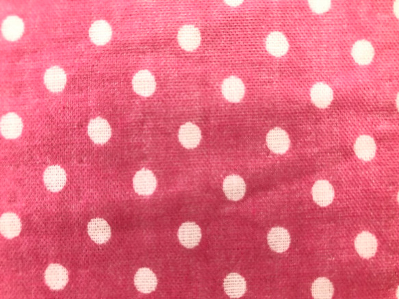 ノーブラOK　ダブルガーゼ　綿100　ピンク系 水玉　フリーサイズ　チュニック　　　コーラルピンク 11枚目の画像