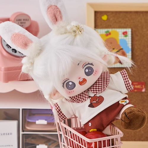 20cm着せ替えぬいぐるみ服 赤狐マントセット 狐 着せ替え人形