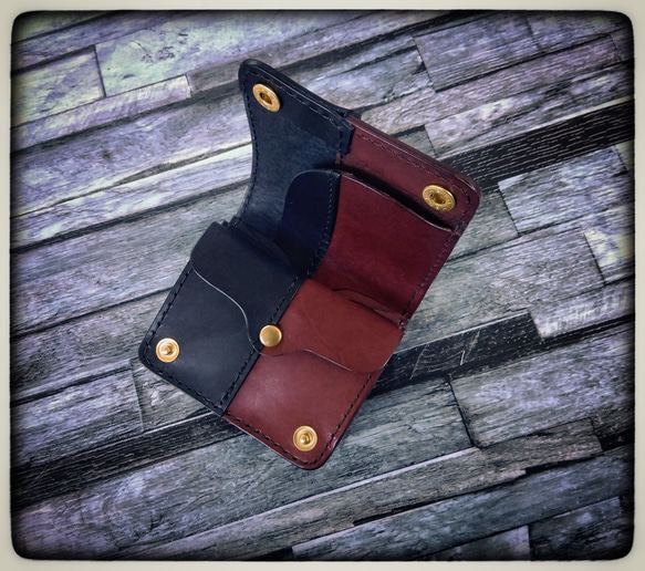 ◇限定品◇お札を折らず収納☆トラッカーウォレットミニ☆茶芯サドルLeft