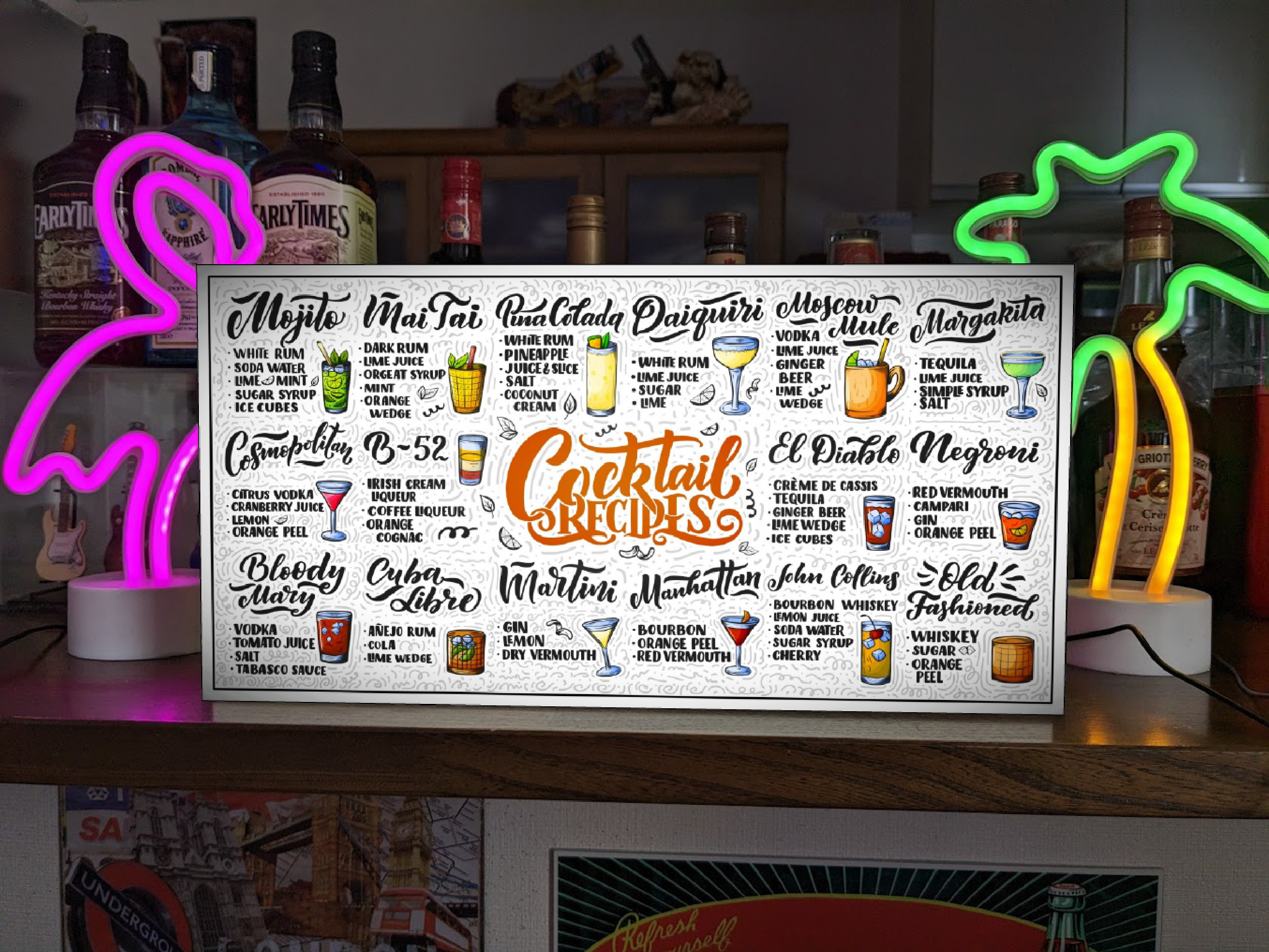Lサイズ】カクテルカウンター バー スナック 看板 置物 雑貨 ライトBOX 【Lサイズ】カクテル レシピ カクテルバー パブ スナック 酒 パーティー  カウンター 看板 置物 雑貨 ライトBOX スタンドライト・テーブルランプ R&R【簡単オーダー 年中無休】 通販 16268467｜Creema  ...