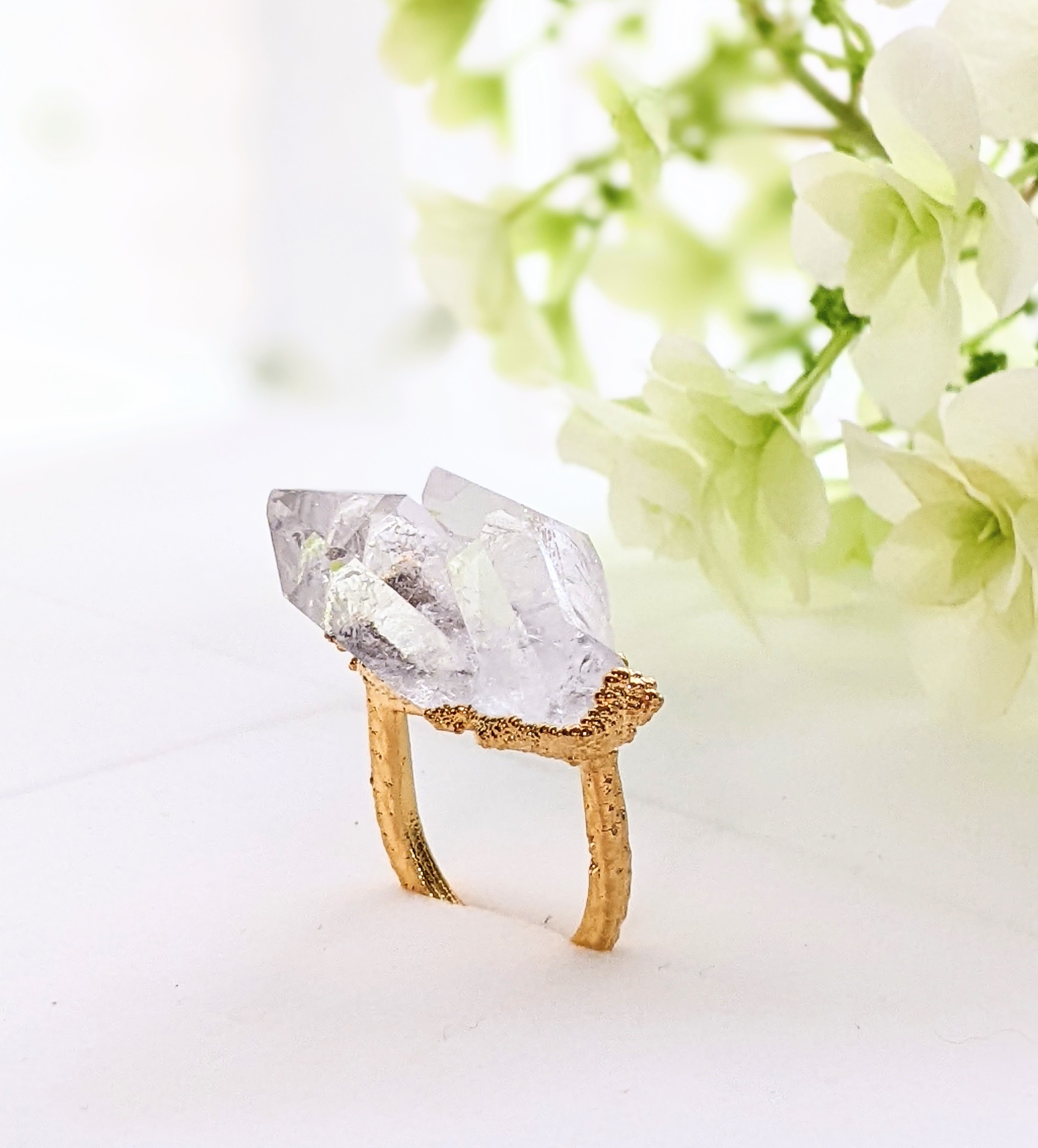 トマスゴンサガ水晶クラスターリング　エレクトロフォーミング