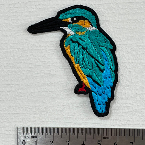 カワセミ 刺繍ワッペン アップリケ シール可 ワッペン