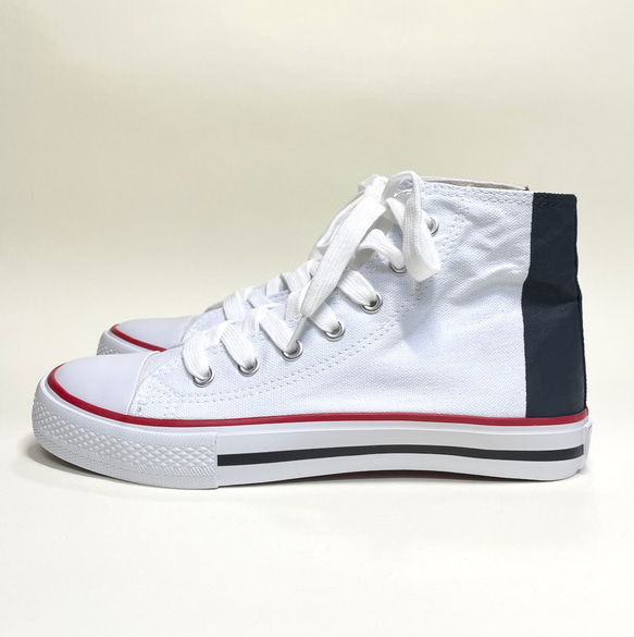 「ホワイト x マットブラック」 バイカラーハイカットスニーカー (23.0cm/23.5cm/27.0cm)        Ω 人気・おすすめ｜多用途・生活用品におすすめ キャンペーン中 即納 売れ筋商品