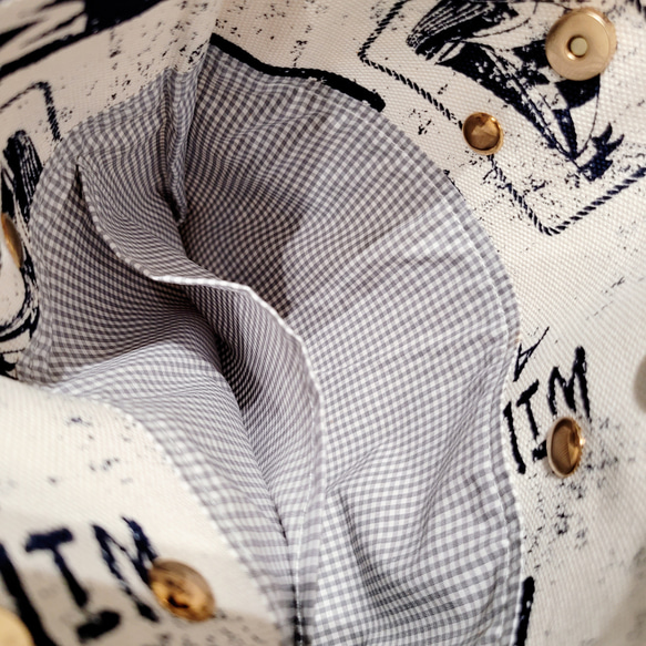 カジュアルな日本製帆布スモールバッグ/牛革ハンドルバッグ-ホワイト 8枚目の画像