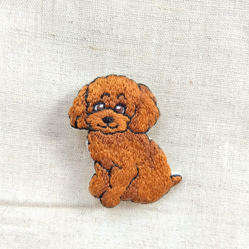 トイプードルの刺繍ブローチ 犬 ブローチ haniho 通販 16268740 トイプードルの刺繍ブローチ 犬 ブローチ haniho 通販 16268740