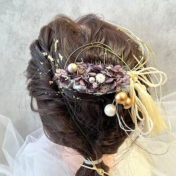髪飾り 成人式 パール 可愛い 普段 花 青 黄 紫 和装 ヘアアクセサリー 結婚式 入学式 230211A～213A 9枚目の画像