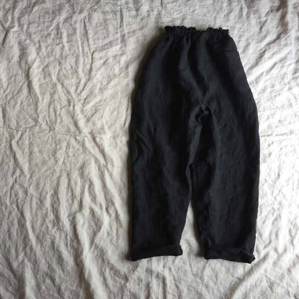 ハンドメイド❣️リネン100%ブラック もんぺパンツ ハンドメイド❣️リネン100%ブラック もんぺパンツ パンツ もんぺ