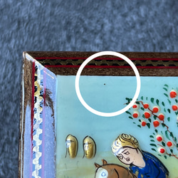 ペルシャの象嵌細工（寄木細工） 小箱　正方形 M （7ｃｍ）【ハータムカーリー141】 12枚目の画像