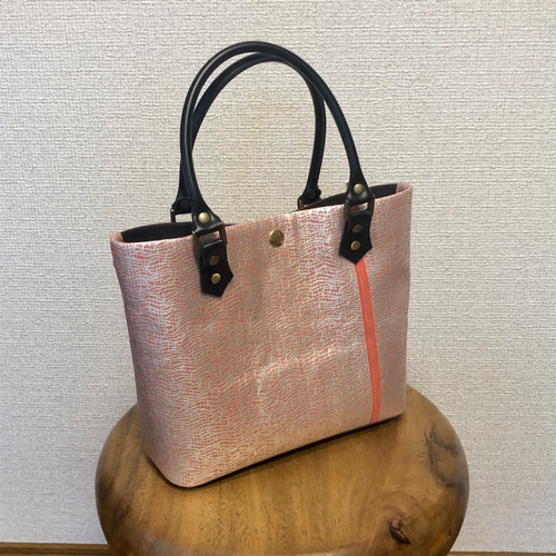 和モダン 帯リメイク トートバッグ 手提げバッグ 和柄 バイ