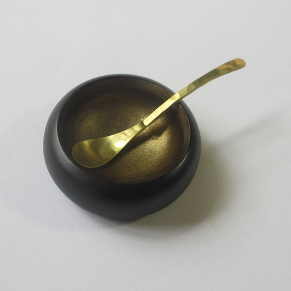 真鍮の匙と小さな硯石の水盂（水鉢） 7枚目の画像