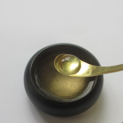 真鍮の匙と小さな硯石の水盂（水鉢） 9枚目の画像