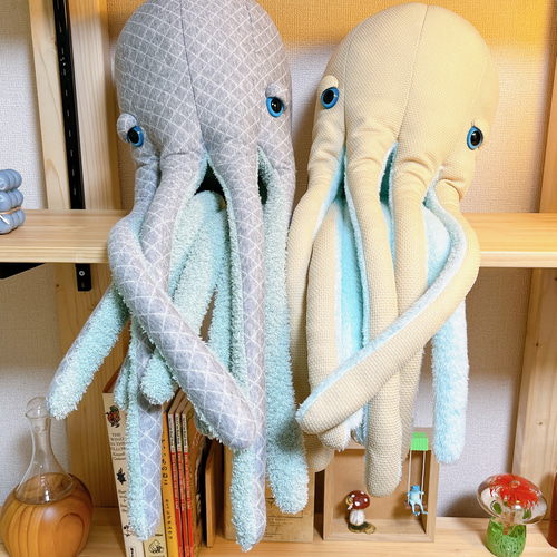 おねむのタコくんJr.(キルトグレー×ミントグリーン) おねむのタコくんJr.【キルトグレー×ミントグリーン