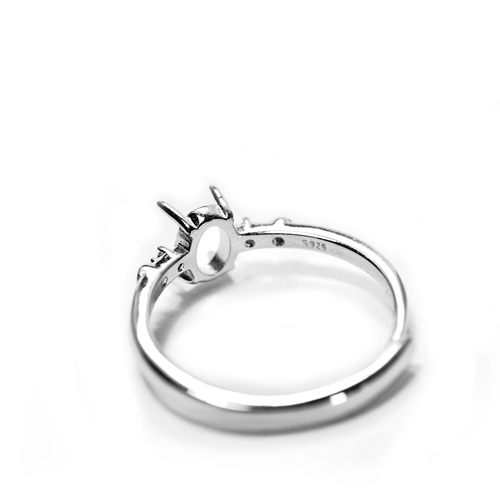 R25 シルバー 台座 リング枠 指輪 空枠 石枠 縦置き 爪留め