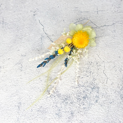 【一点限定】本物のお花のアクセサリー ピアス イヤリング プリザーブドフラワー ウェディング ナチュラル イエロー 6枚目の画像