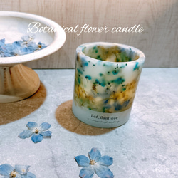Botanical flower candle(染めかすみ草) LEDティーライトキャンドル付き 送料無料 1枚目の画像