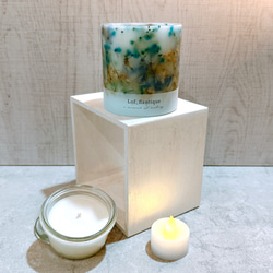 Botanical flower candle(染めかすみ草) LEDティーライトキャンドル付き 送料無料 3枚目の画像