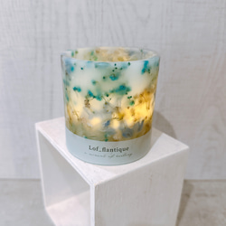 Botanical flower candle(染めかすみ草) LEDティーライトキャンドル付き 送料無料 5枚目の画像